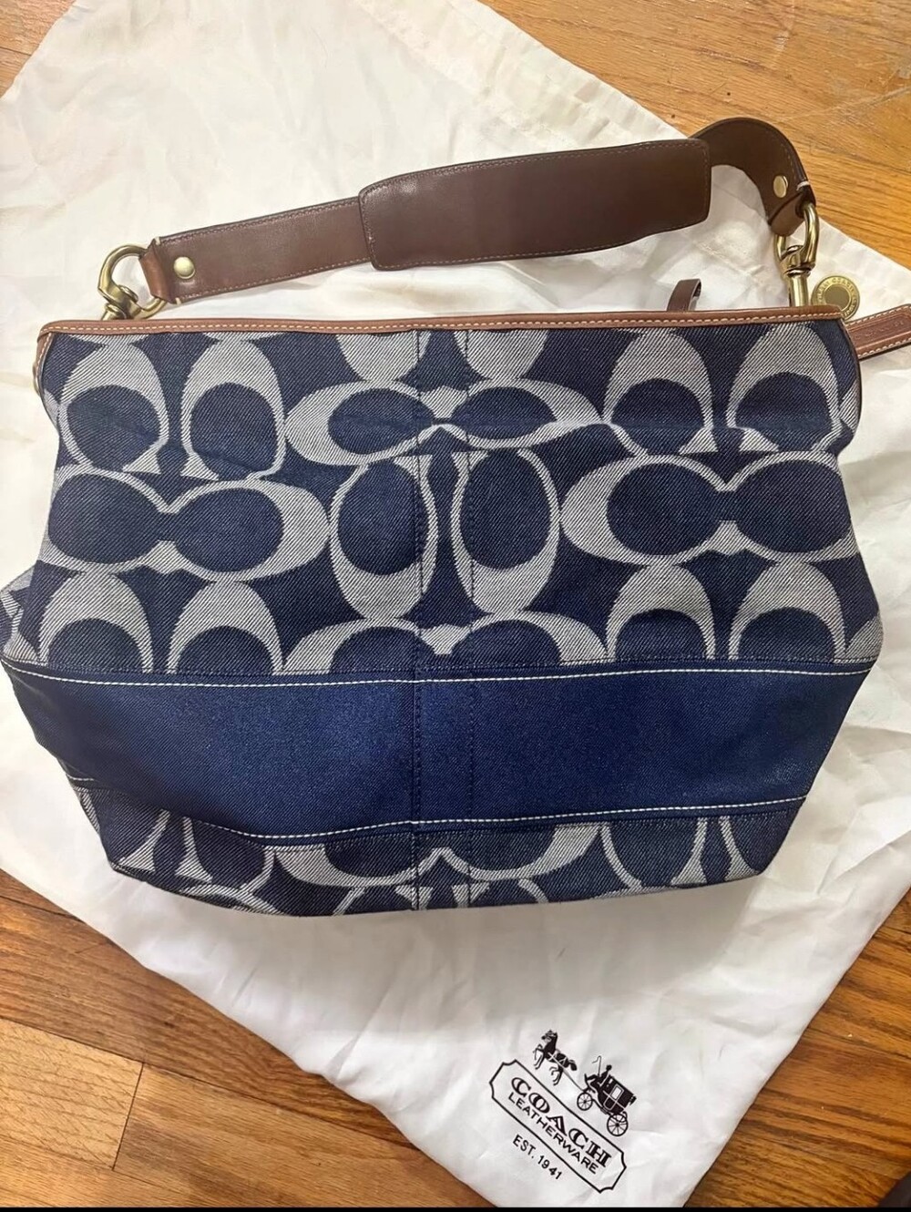 Vintage Blue Denim Coach Hobo Limited Edition